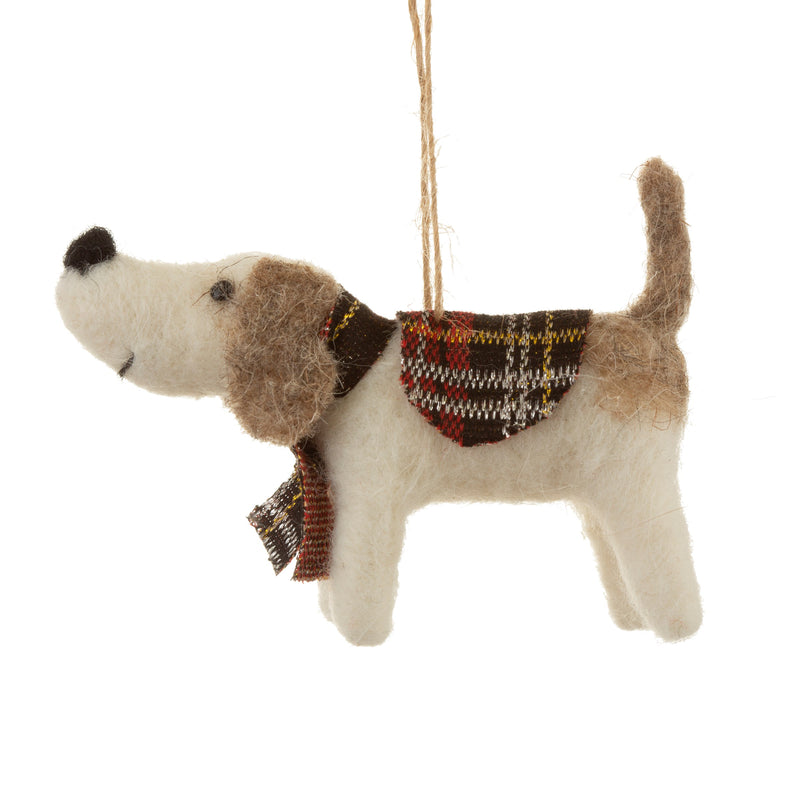 Christbaumschmuck Deko Hänger Hund Weihnachten aus Filz 12cm lang