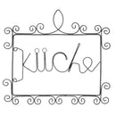 Wohndekoration Gartendeko KÜCHE Schild Wanddekoration Metallrahmen H/B/T 35/39/0,5 cm Draht antikgrau lackiert Deko shabby