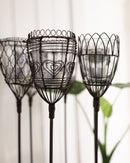 1 Stück Kerzenhalter 99 cm Gesamthöhe Metall Deko Outdoor-Kerzen Gartendeko Stab mit Glashalter fairtrade Handmade