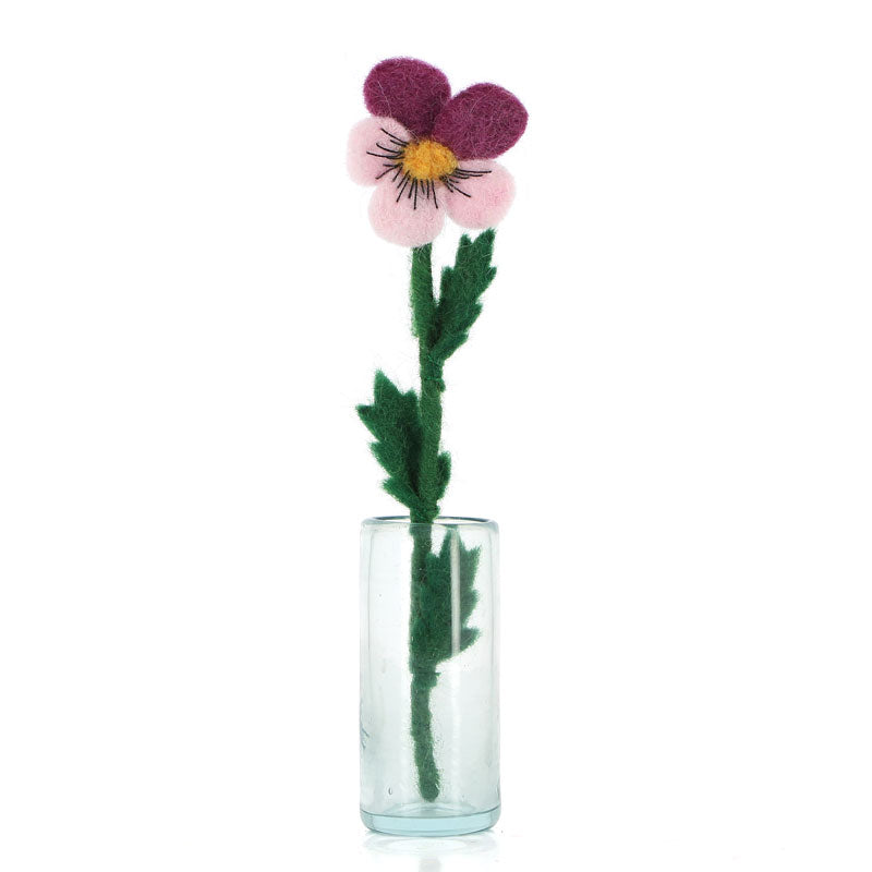 Blume Stiefmütterchen aus Filz Ostern lila-flieder biegsam fairtrade weich 20 cm hoch leicht und unzerbrechlich