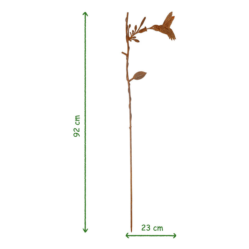 Gartenstecker Rost Vogel aus Metall verrostet Stecker Gartendekoration Beet Stab Bodenstecker Edelrost Spieß