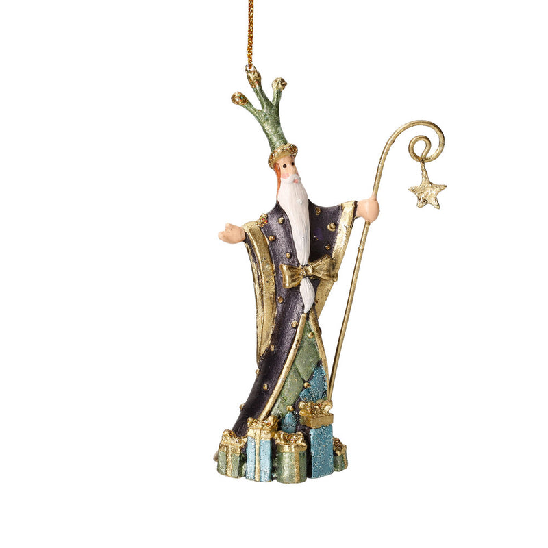 Christbaumschmuck Figur Weihnachtsmann Geschenke blau Baumschmuck 14cm