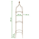 Rankgitter Rankhilfe Obelisk quadratisch m. Lilie Rankgerüst Metall mit Edelrost 146cm hoch