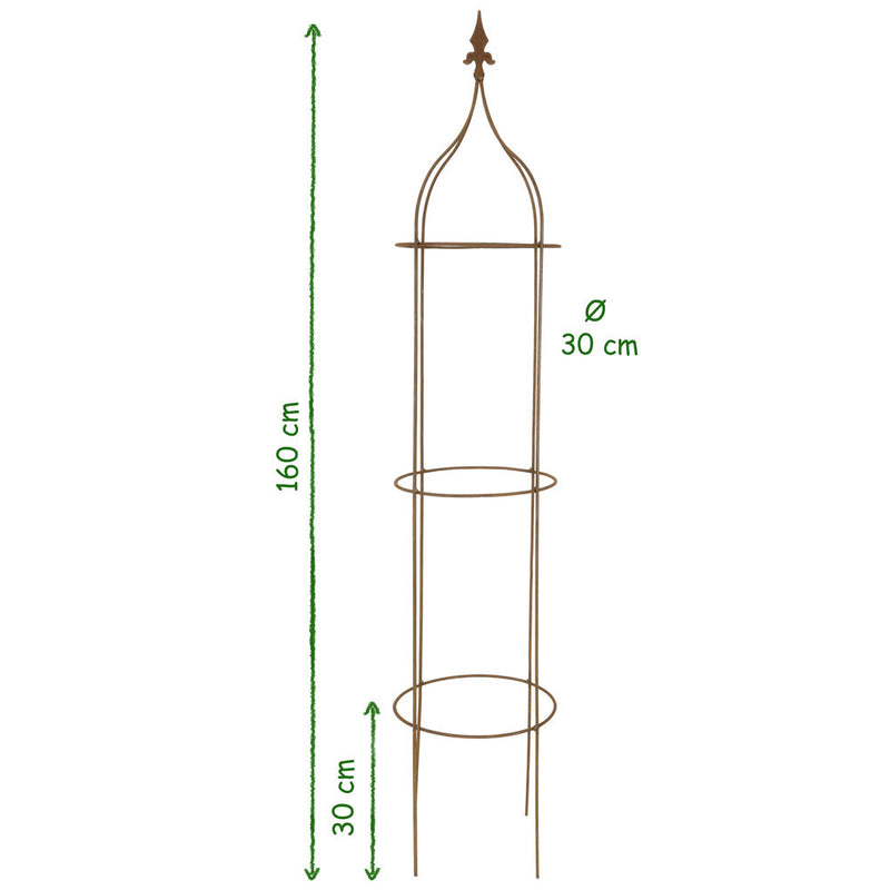 Rankgitter Rankhilfe Obelisk m. Lilie Rankgerüst Metall Staudenhalter in zwei Größen