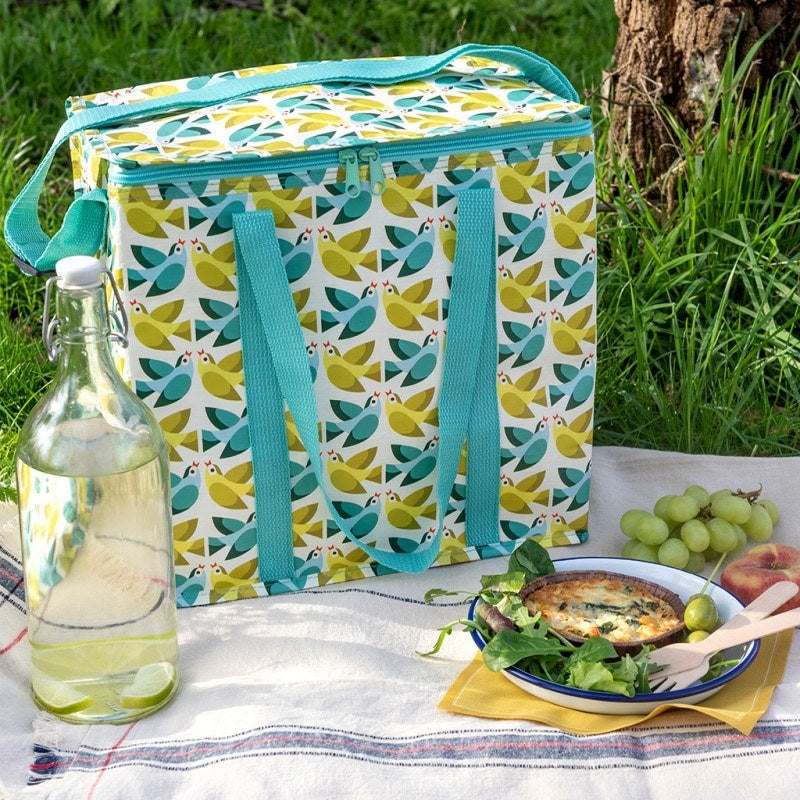 Isolierte Kühl- Picknicktasche aus recycelten Plastikflaschen "LOVE BIRDS"