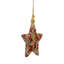 Christbaumschmuck Baumschmuck Stern Weihnachtsbaum Weihnachten Hänger Ranken altrosa gold 9cm