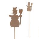 Schneemann Weihnachten Rost Deko Stecker Gartendeko Stab Edelrost Beetstecker 40cm