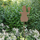 Schneemann Weihnachten Rost Deko Stecker Gartendeko Stab Edelrost Beetstecker 40cm