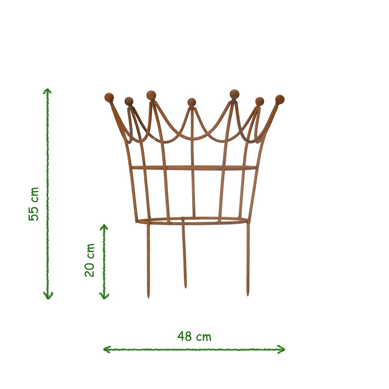 Rankhilfe Krone Rankgerüst Metall Eisen Rost Deko Staudenhalter rund