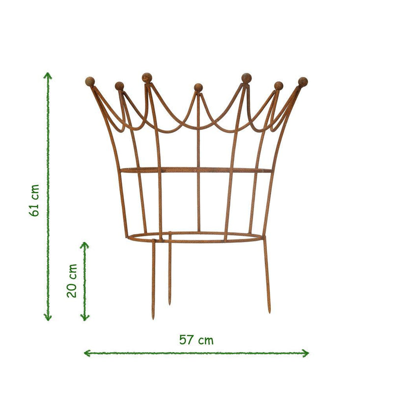 Rankhilfe Krone Rankgerüst Metall Eisen Rost Deko Staudenhalter rund