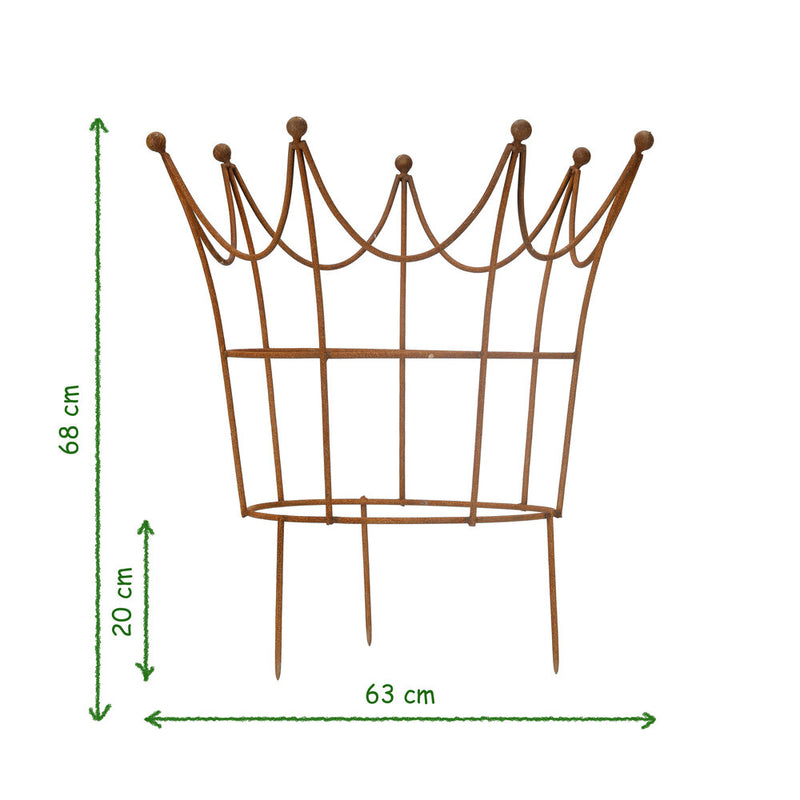 Rankhilfe Krone Rankgerüst Metall Eisen Rost Deko Staudenhalter rund