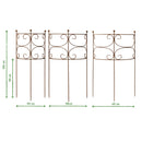 3-er Set in 3 Größen Rankgitter Staudenbinder Rankgerüst halbrund Rost 100cm