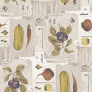 Wachstuchtischdecke PVC "Vihannes" 1,4m Br. Gemüse & Obst beige grün Wachstuch Meterware