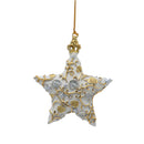 Christbaumschmuck Baumschmuck Stern Weihnachtsbaum Weihnachten Hänger Ranken creme-weiß silber gold 9cm