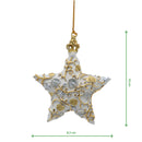 Christbaumschmuck Baumschmuck Stern Weihnachtsbaum Weihnachten Hänger Ranken creme-weiß silber gold 9cm