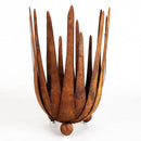 Schale Kerzenhalter Lotus Dekoschale mit Edelrost mit 3 Füßen Durchmesser: 24cm unten 30cm oben, Höhe 38cm Dekoobjekt