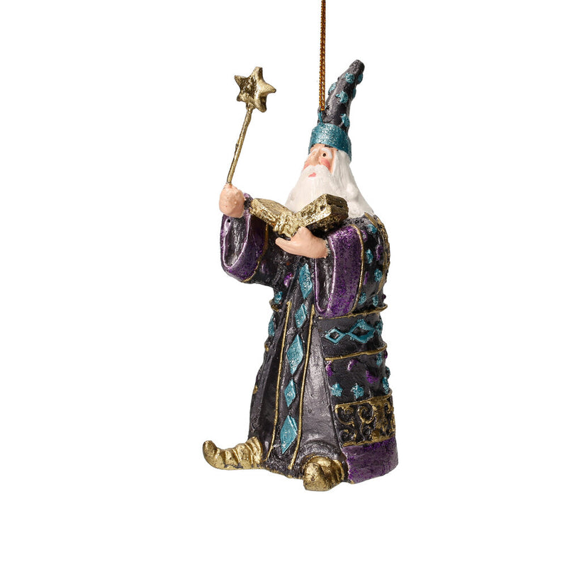 Zauberer Hexer Weihnachten Baumschmuck Figur Deko Hänger Christbaumschmuck 12 cm blau-lila