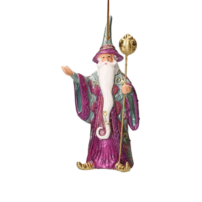 Zauberer Hexer Weihnachten Baumschmuck Figur Deko Hänger Christbaumschmuck 12 cm blau-pink